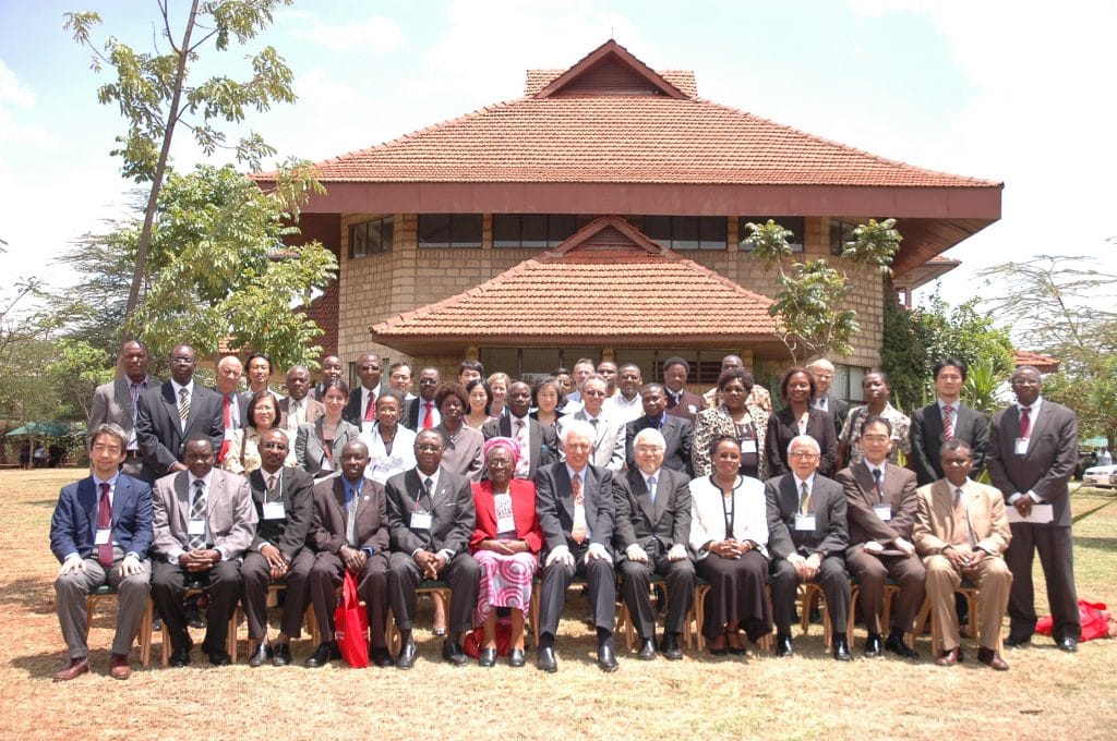 Participants in the dissemination seminar gather at the AMREF headquarters in Nairobi.