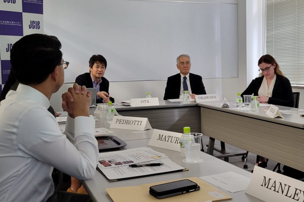 Staff meet with Masakatsu Ota, Senior and Editorial writer of Kyodo News